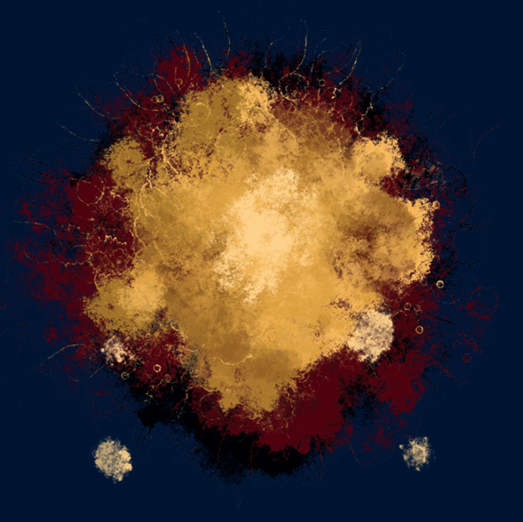 Tenuta le Rogge — logo con arte ad acquerello nei toni dell'oro e del rosso intenso